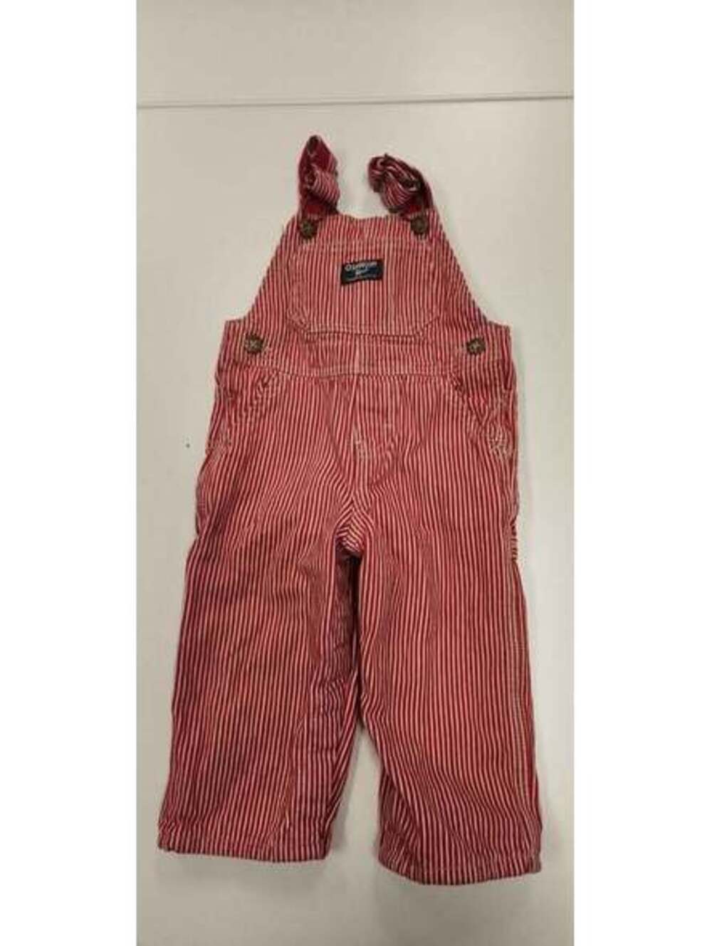 Vintage OshKosh B'gosh Red and White Hickory Stripe Overalls